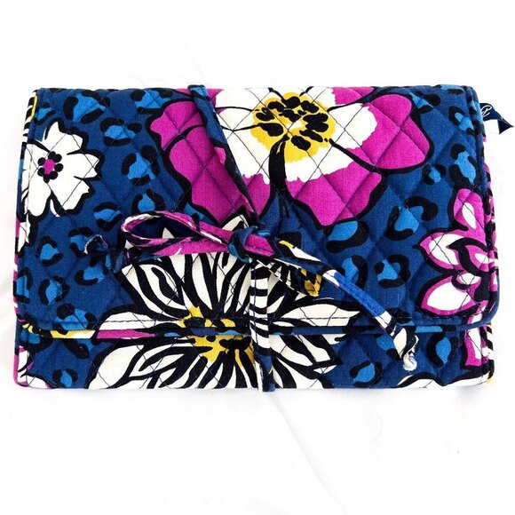 Vera Bradley All Wrapped Up Jewelry Organizer Travel Roll and Padded zip case - Picture 2 of 15